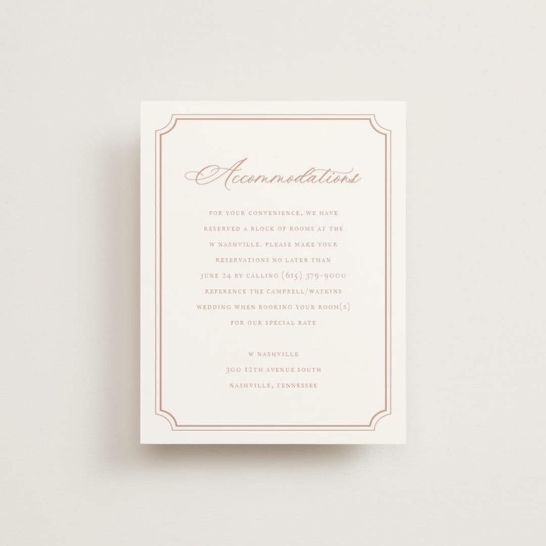 "Avery" - Direction Cards in Dusty Pink by Jennifer Postorino - Front