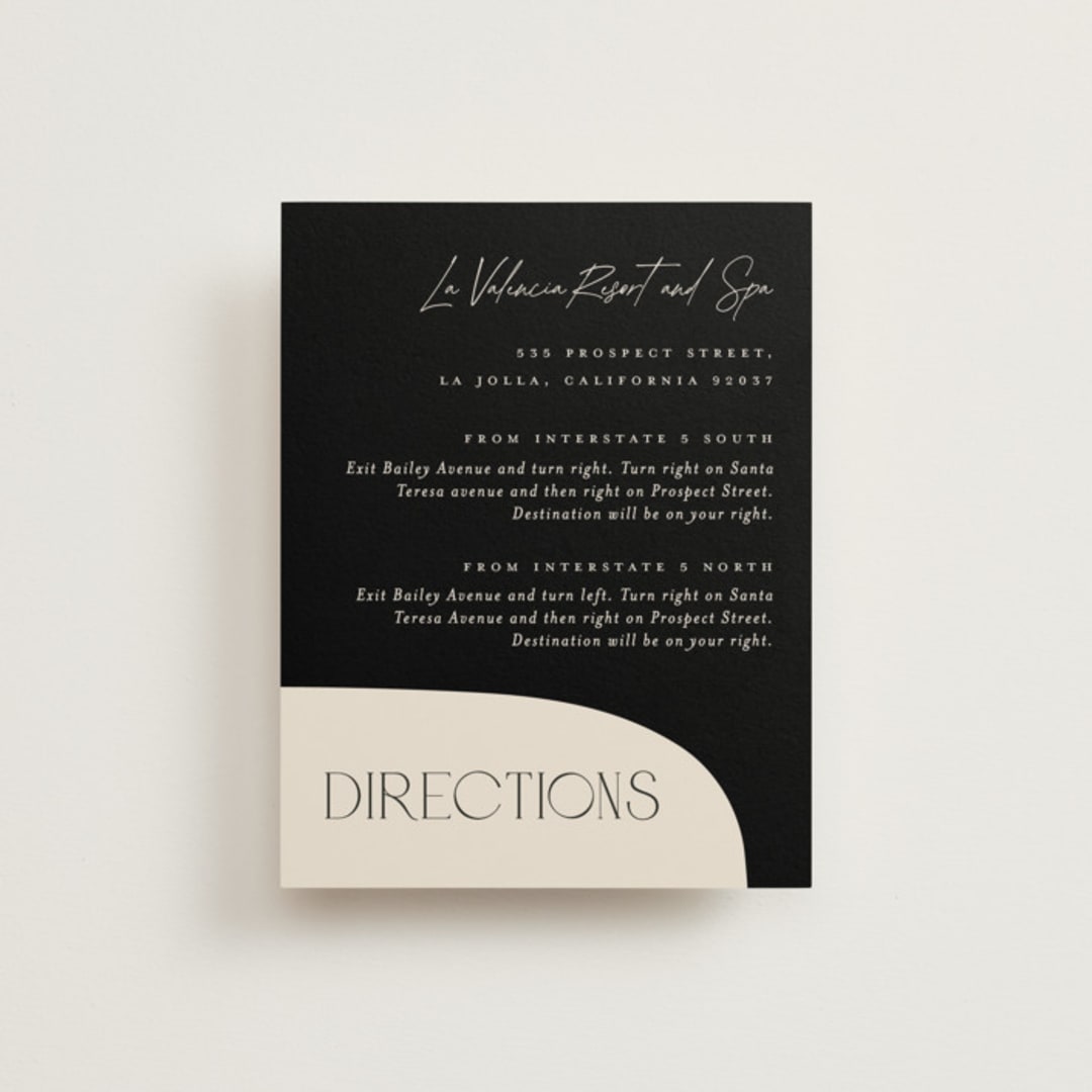 "Contour" - Direction Cards in Ecru by Erica Krystek - Front