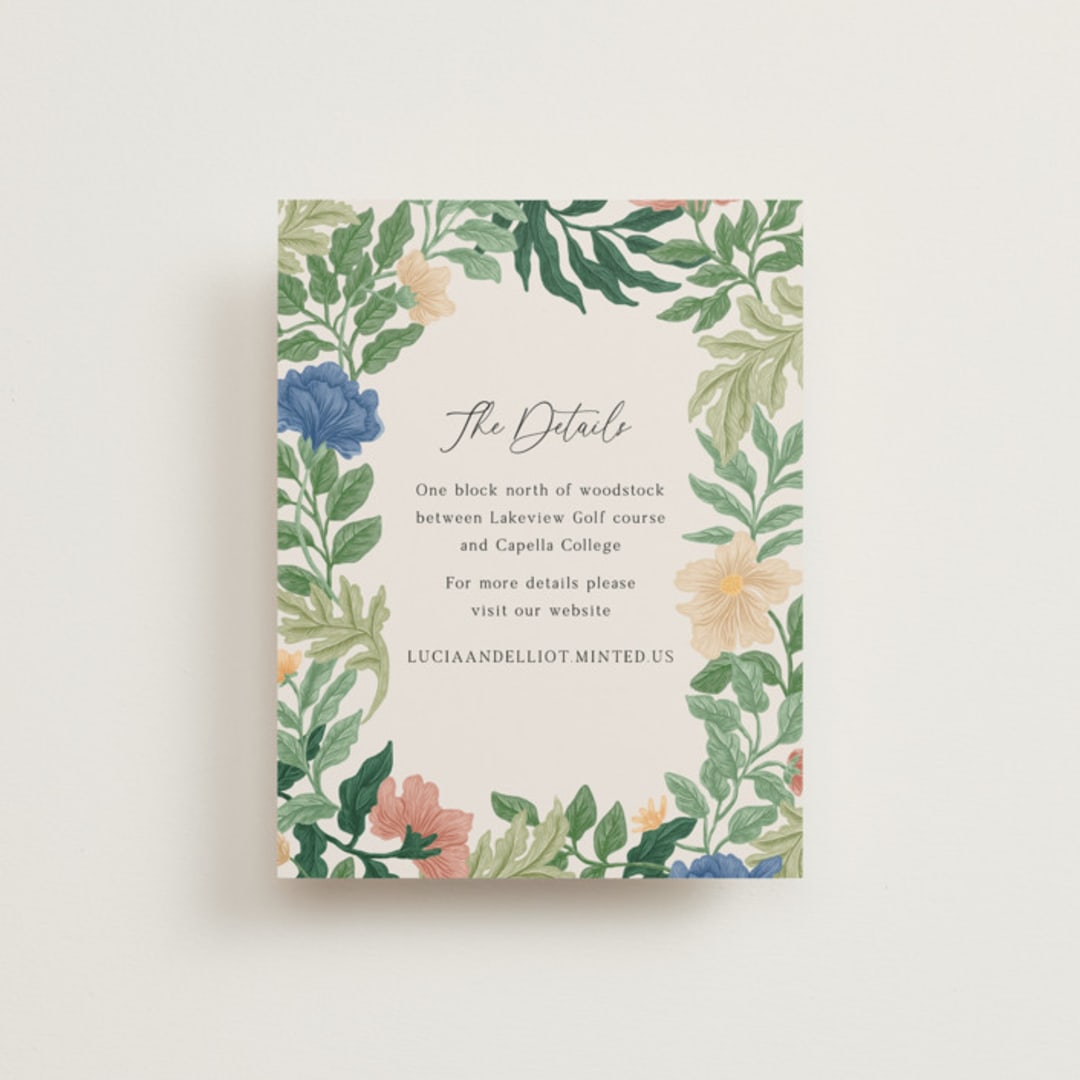 "Floral Garden" - Direction Cards in Garden by Elly - Front