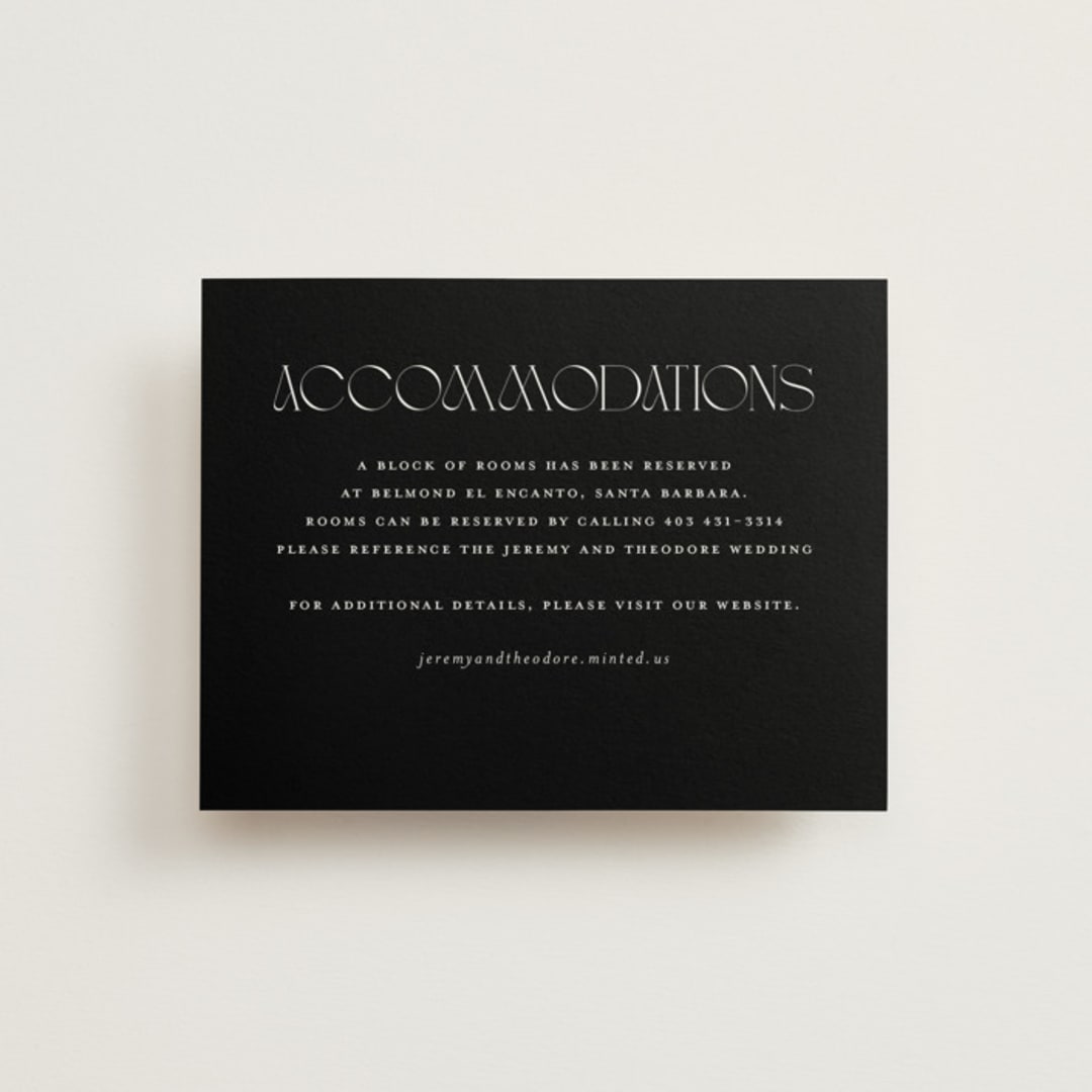 "Black-Tie" - Direction Cards in Noir by Benita Crandall - Front