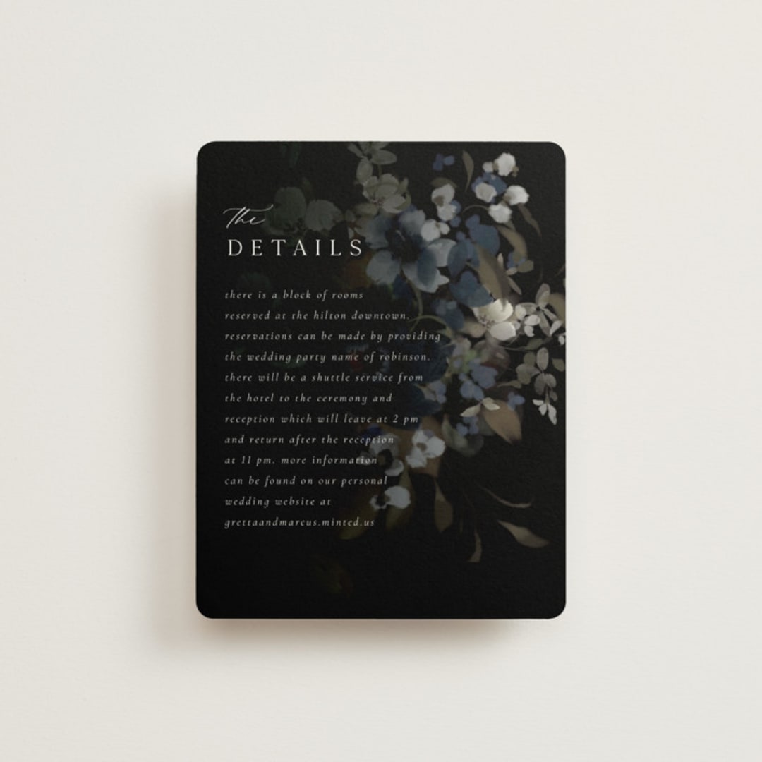 "Vintage Botanical" - Direction Cards in Midnight by Grace Kreinbrink - Front