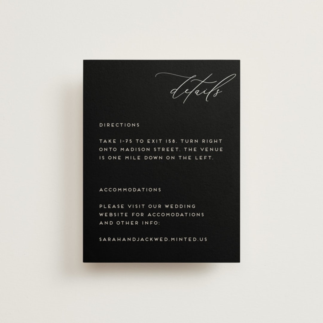 "the script" - Direction Cards in Tuxedo by Genna Blackburn - Front