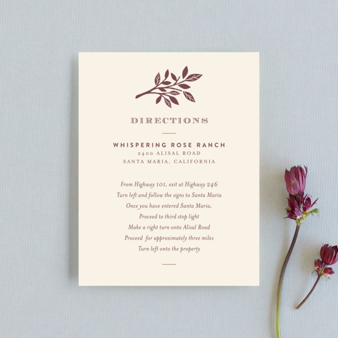 "Enchanted" - Direction Cards in Bark by Griffinbell Paper Co. - Front