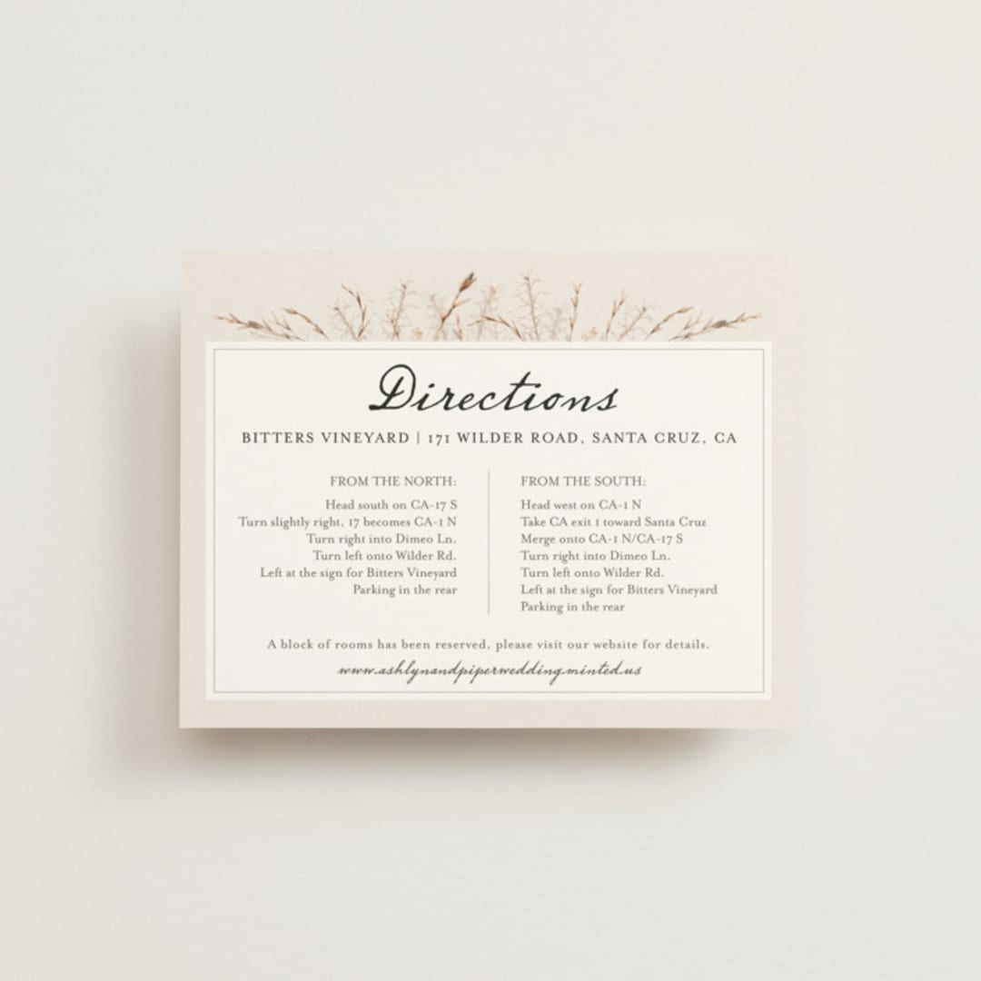 "Gone To Seed" - Direction Cards in Taupe by Honeybunch Studio - Front