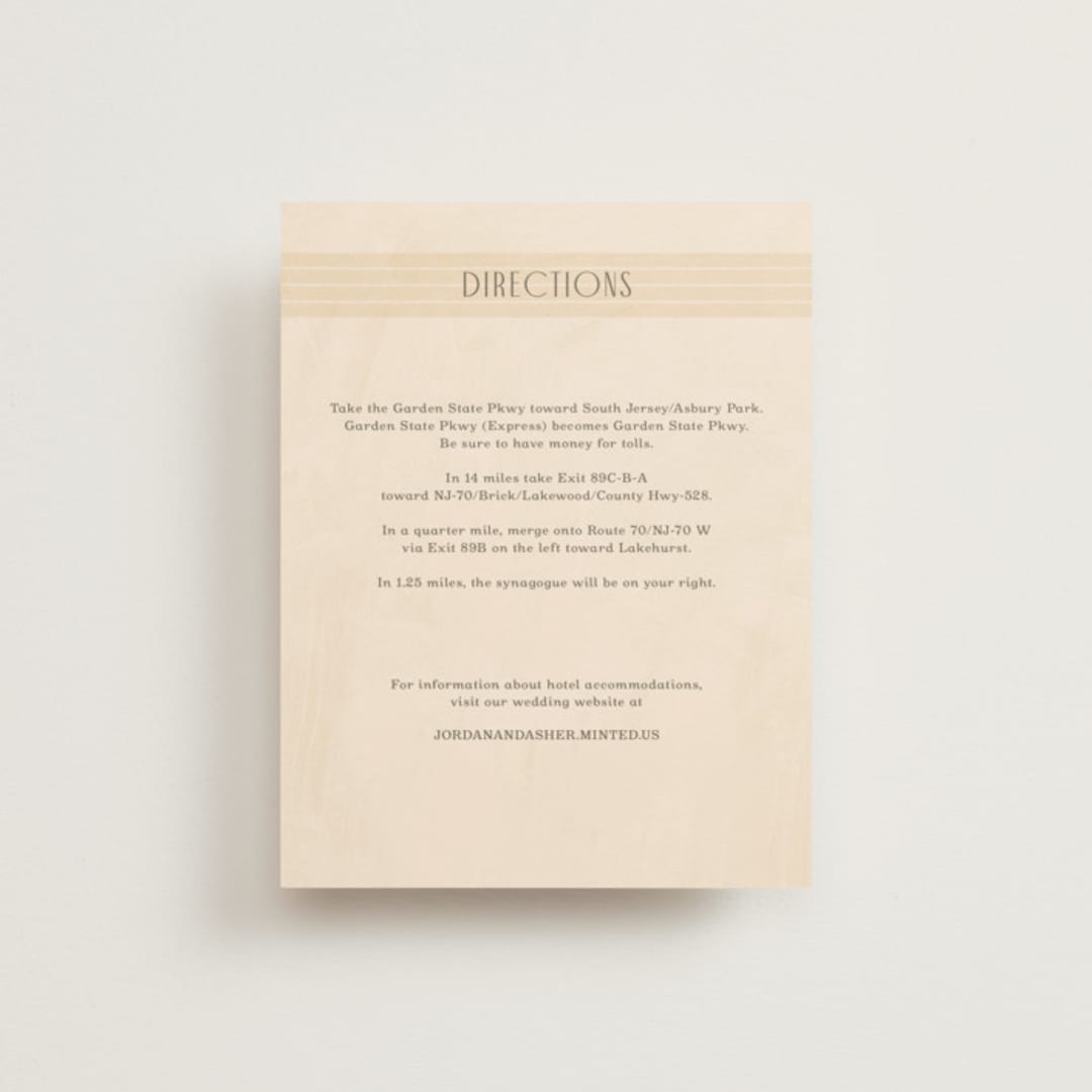 "Chuppah Arch" - Direction Cards in Desert Sun by Laura Bolter - Front