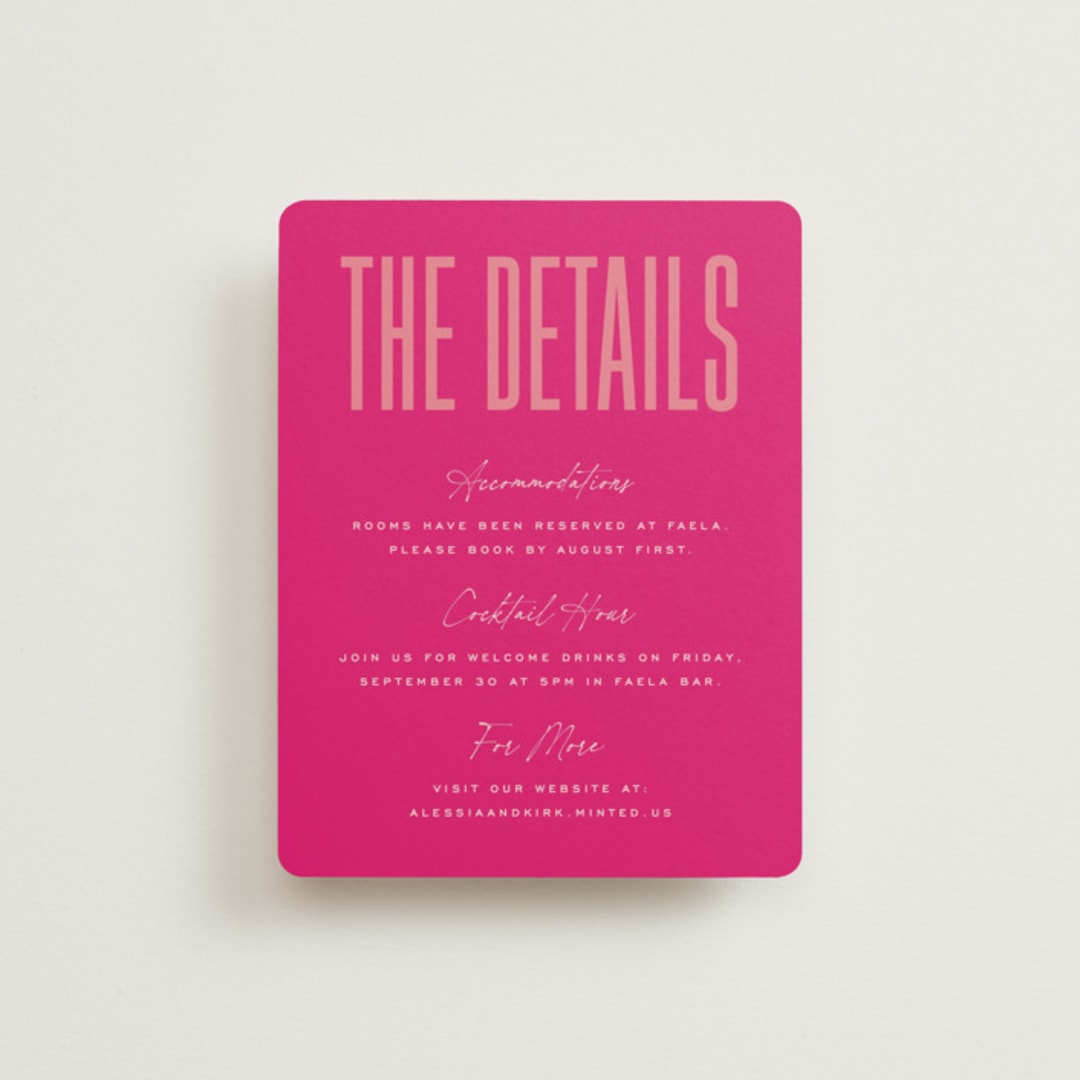 "Pop Romance" - Direction Cards in Fruit Punch by Ashley DeMeyere - Front