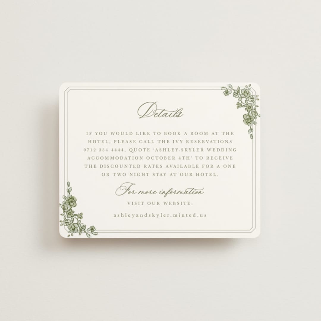 "watercolor flowers crest" - Direction Cards in Moss by Cass Loh - Front