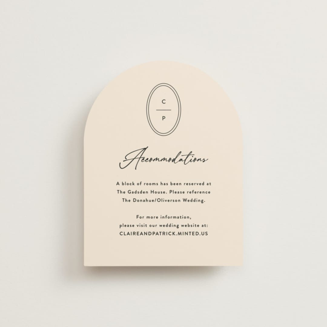 "Script and Monogram" - Direction Cards in Sand by Carolyn MacLaren - Front