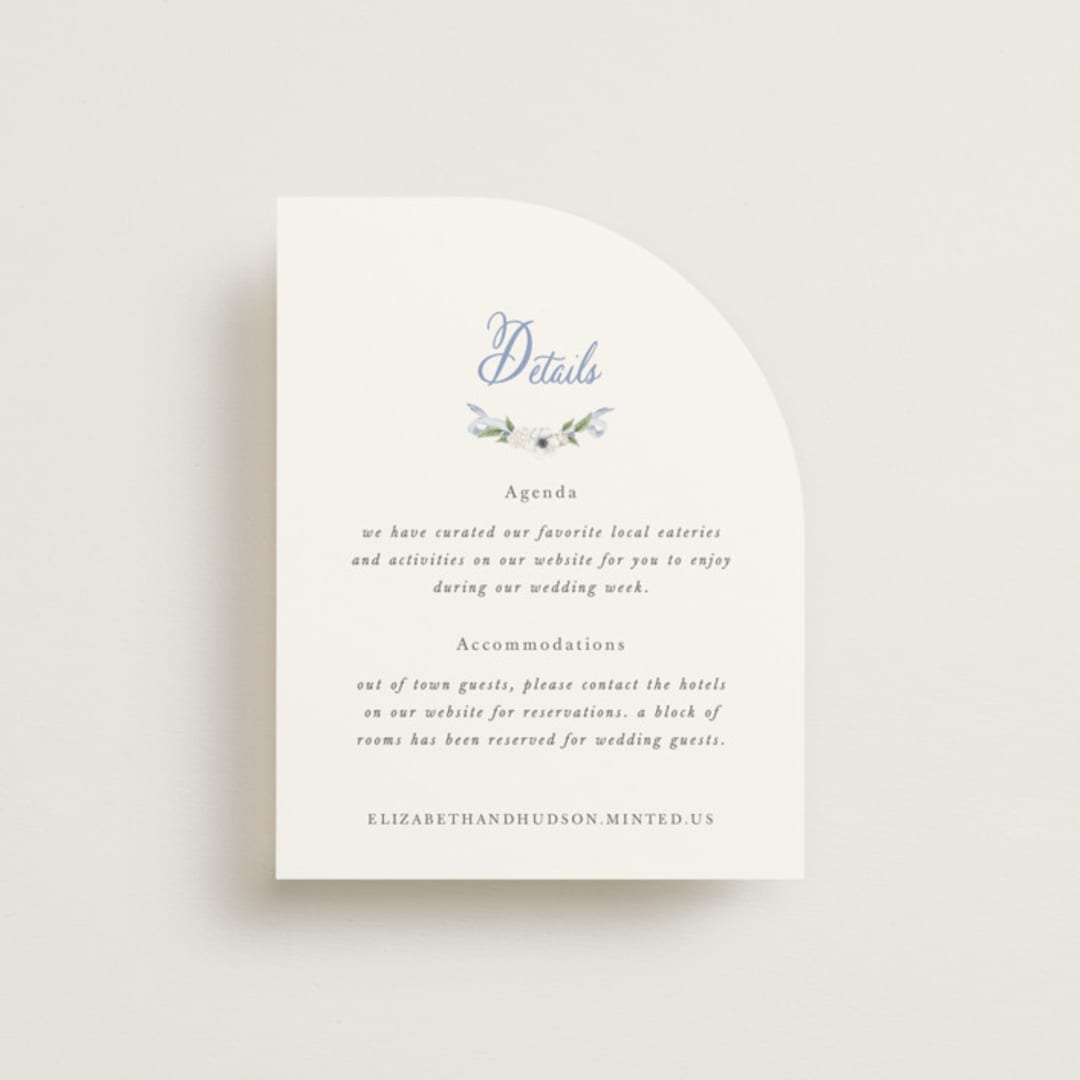 "Sweethearts" - Direction Cards in Periwinkle by Design Lotus - Front