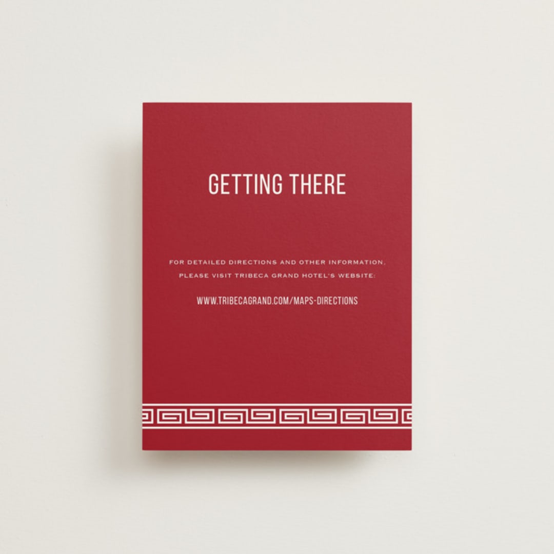 "Double Happiness Seal" - Direction Cards in Carmine by Lori James - Front