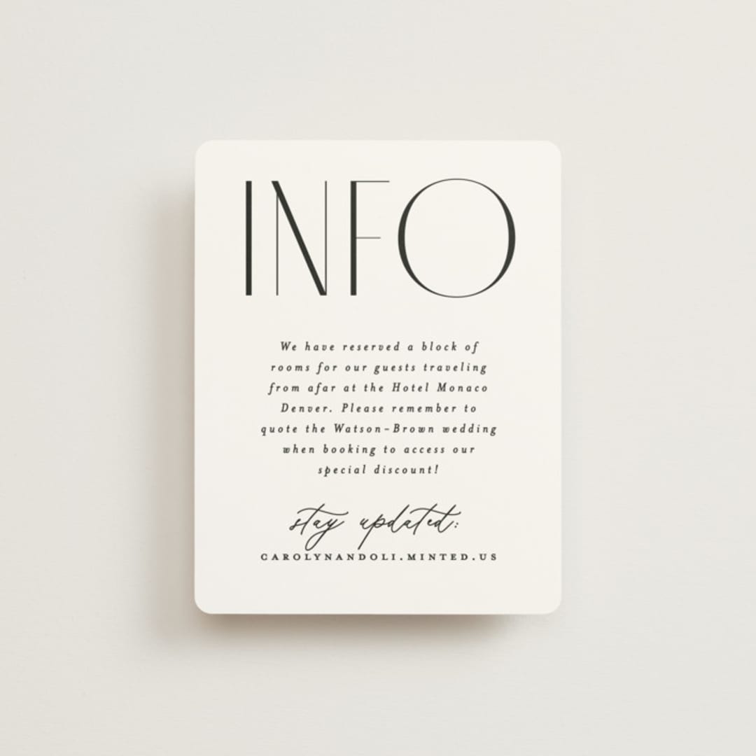 "Bold Union" - Direction Cards in Cloud by Everett Paper Goods - Front