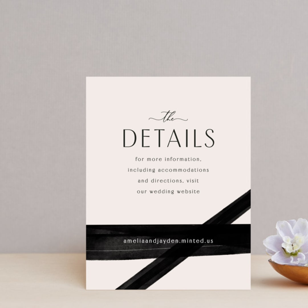 "Inky" - Direction Cards in Onyx by Inkblot Design - Front