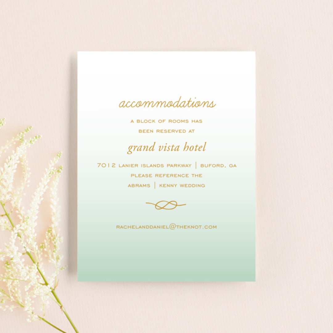 "Simple Knot" - Direction Cards in Mint by SimpleTe Design - Front