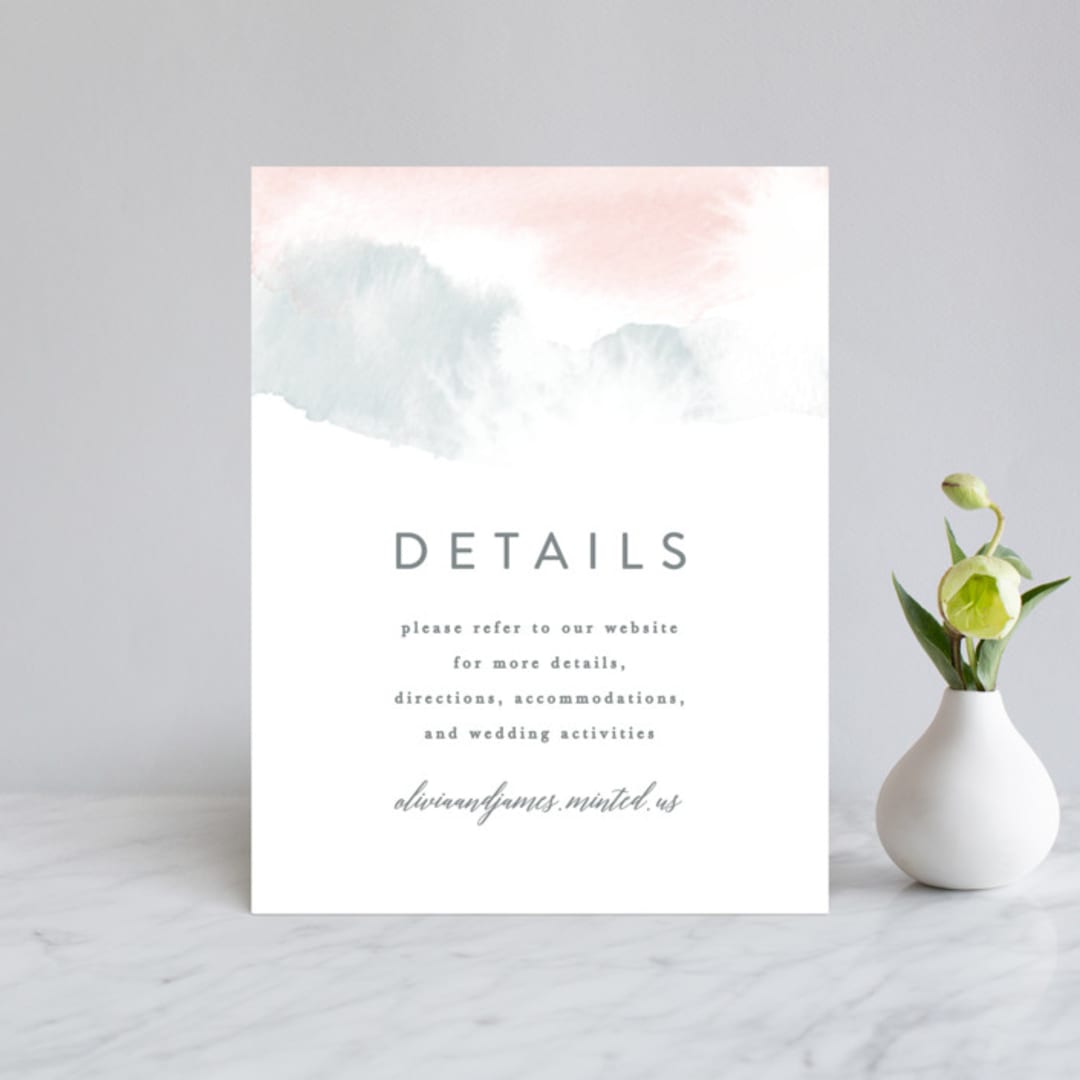 "Sea Froth" - Direction Cards in Blush by Creo Study - Front