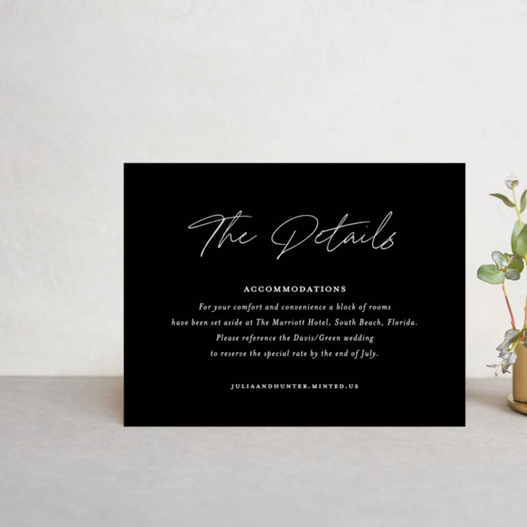 "Landscape" - Direction Cards in Black Tie by Laura Hamm - Front