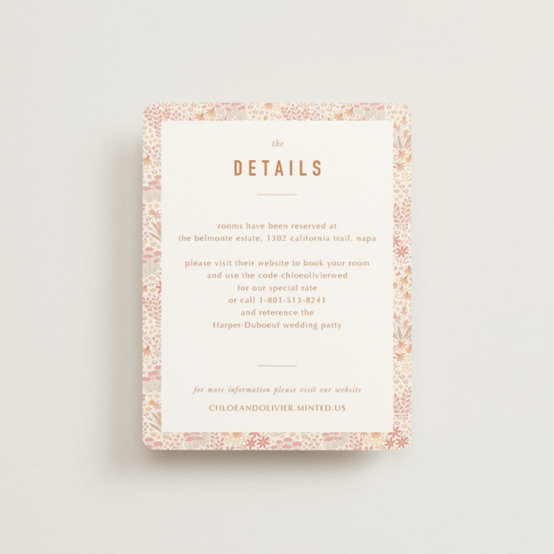 "Floral Border" - Direction Cards in Peach by Pippa Shaw - Front