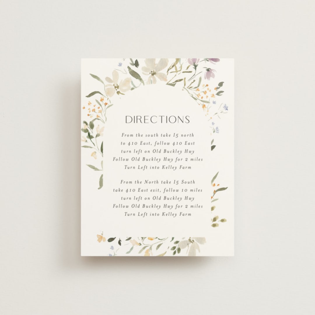 "Aster" - Direction Cards in Garden by Itsy Belle Studio - Front