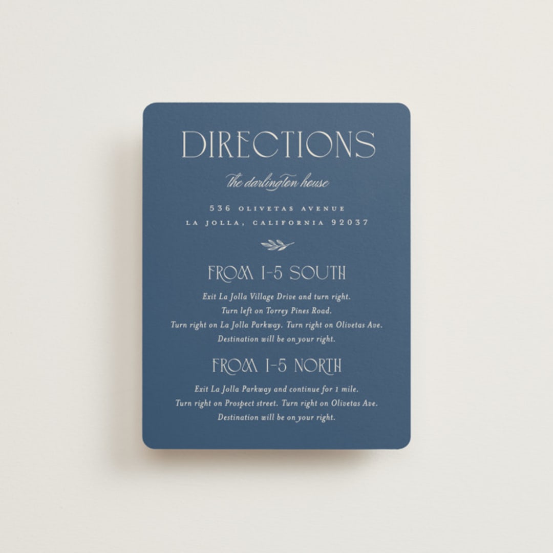 "Arched Monogram" - Direction Cards in Ecru by Erica Krystek - Front