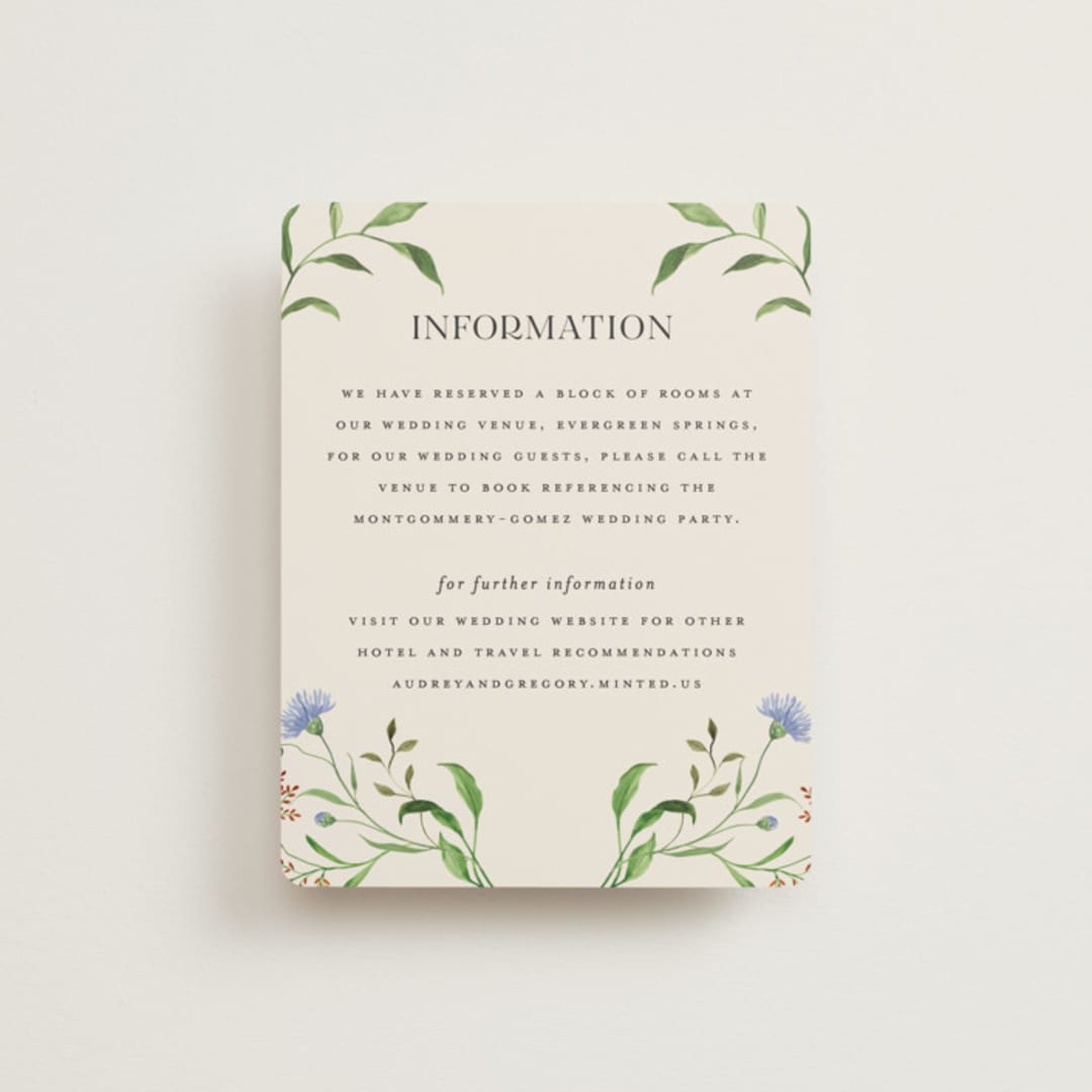 "Wild meadow" - Direction Cards in Elder Flower by Sarah Knight - Front