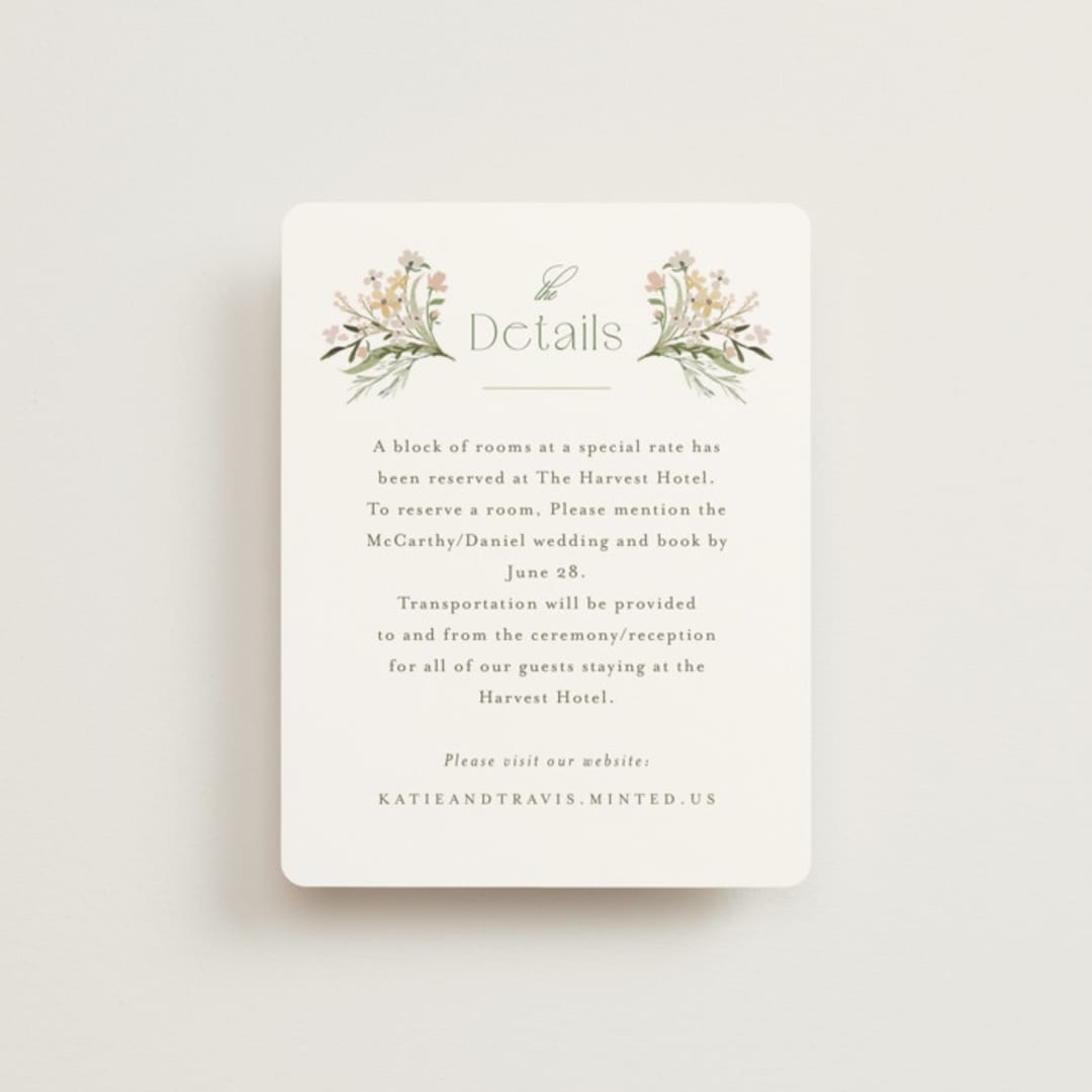 "delicate buds" - Direction Cards in Olive by Jennifer Wick - Front