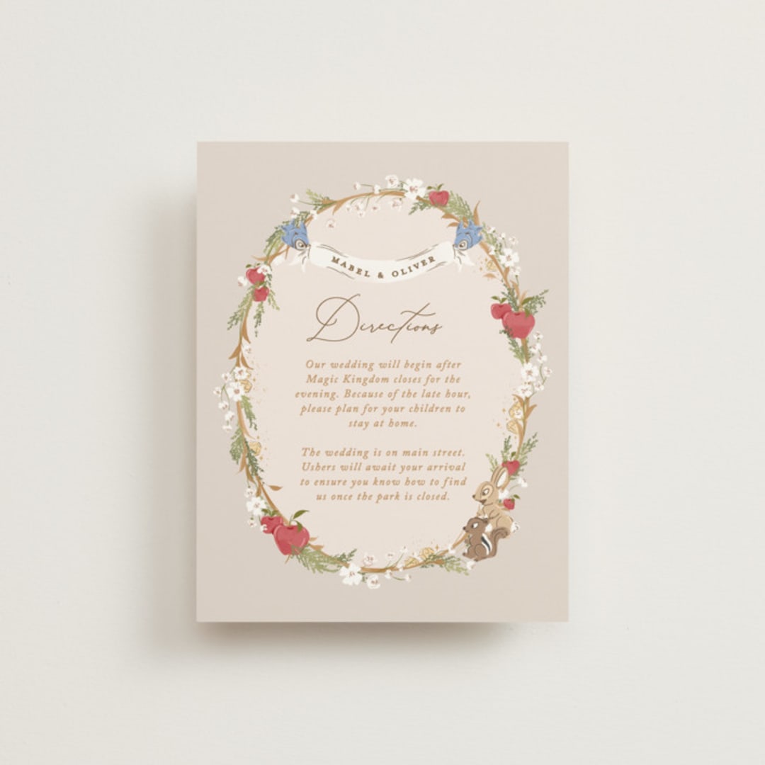 "Disney's Snow White Someday" - Direction Cards in Forest Floor by Erin L. Wilson - Front