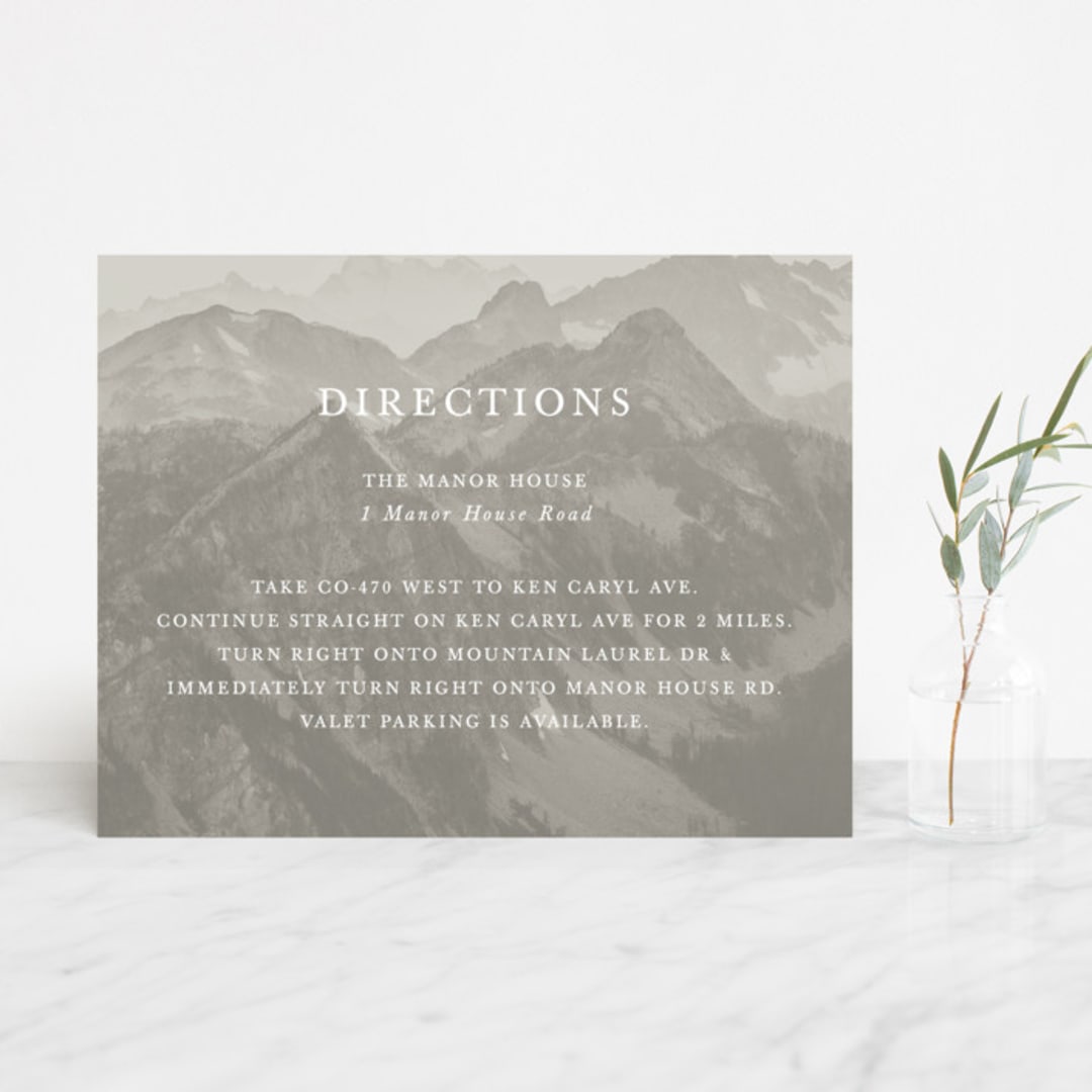 "Modern Mountain" - Direction Cards in Fog by Stephanie Biller - Front