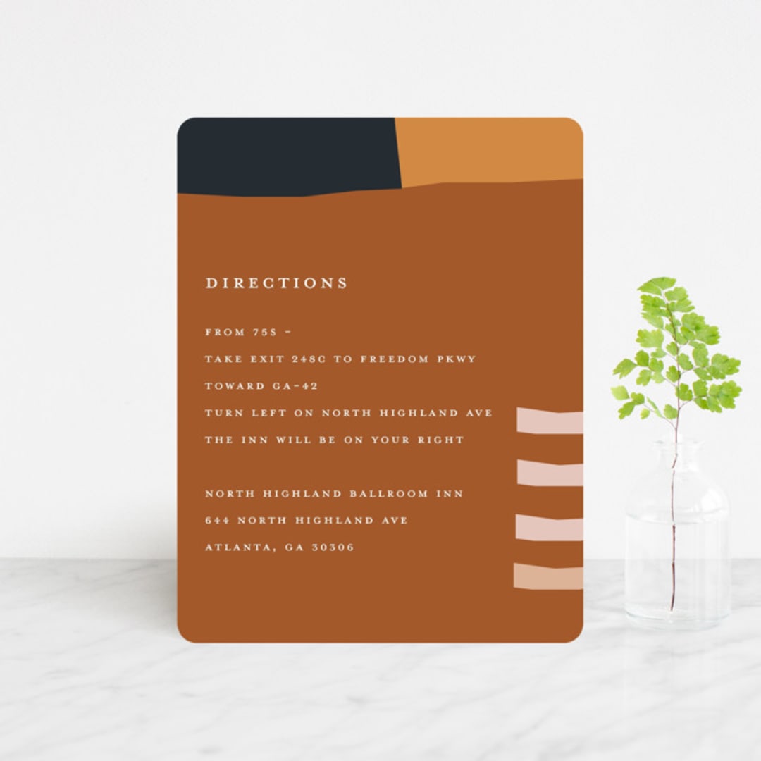 "Color Block" - Direction Cards in Peach by Morgan Kendall - Front