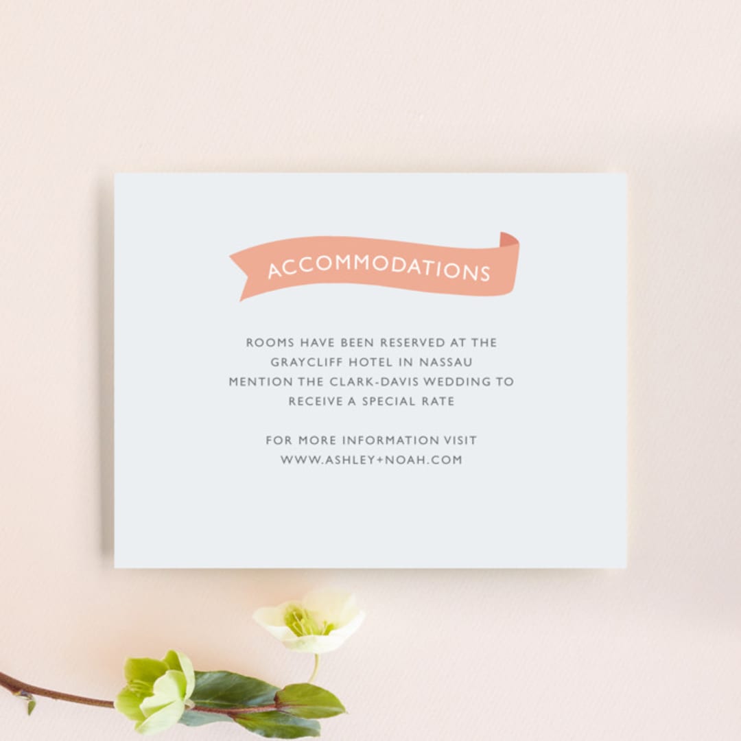 "Palm" - Direction Cards in Salmon by Lauren Chism - Front