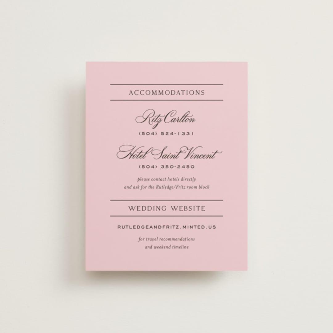 "Nola" - Direction Cards in Peony by Megan Davis - Front