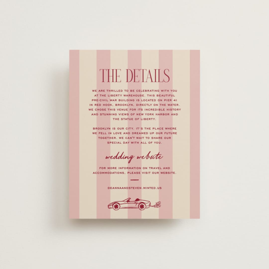 "Thompson" - Direction Cards in Rose by Jennifer Lew - Front