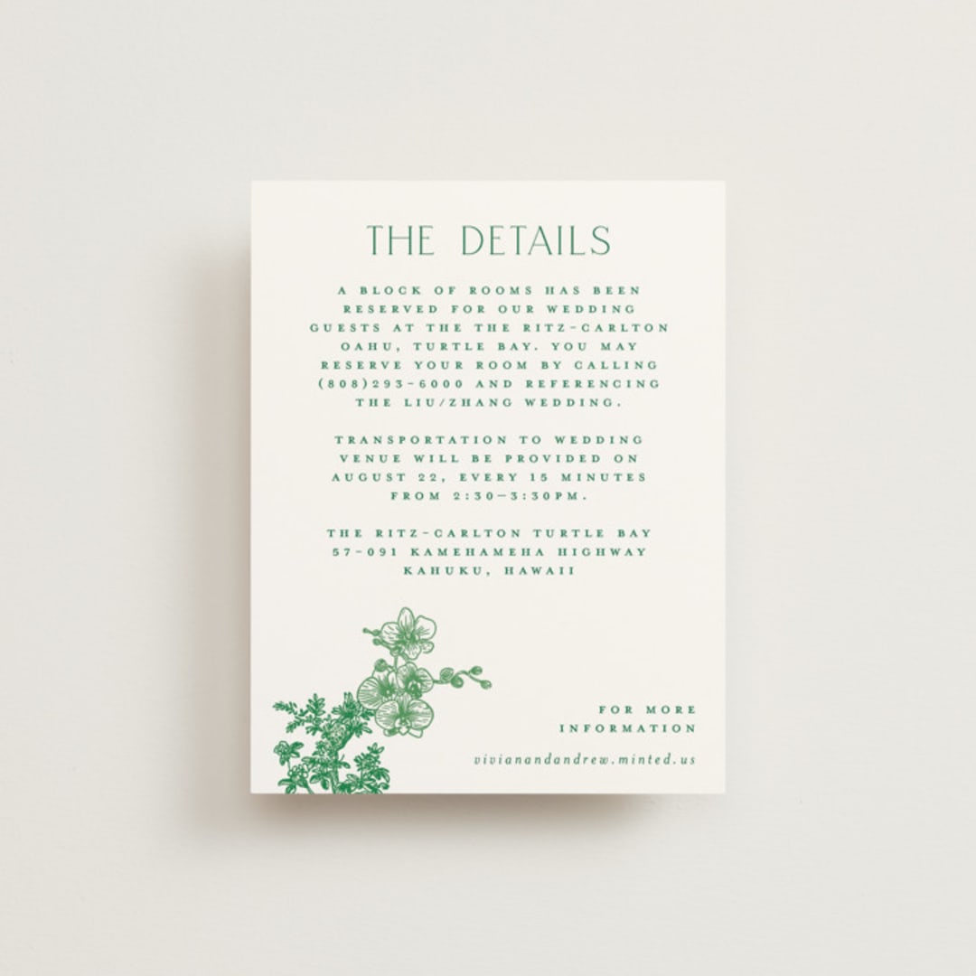 "Tropical Toile" - Direction Cards in Jade by Jenna Holcomb - Front
