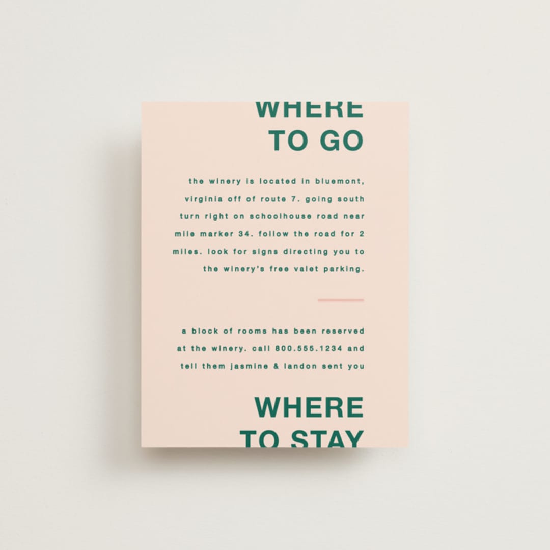 "Bold Type" - Direction Cards in Parrot by Owl and Toad - Front