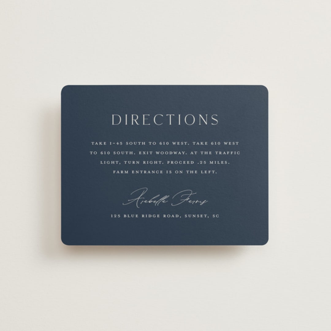 "Georgetown" - Direction Cards in Oxford by Stacey Meacham - Front