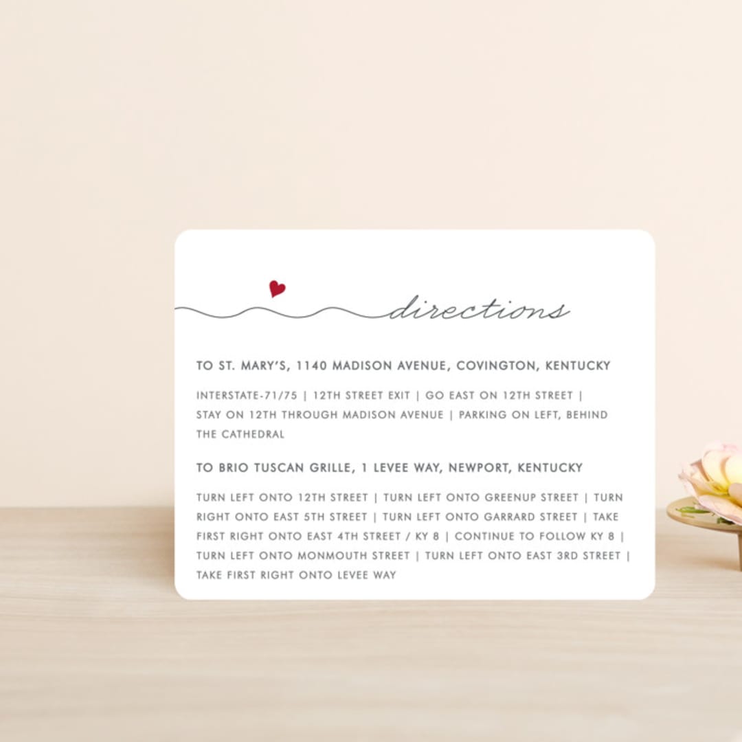 "Love Connection" - Direction Cards in Red Hot by Kim Dietrich Elam - Front