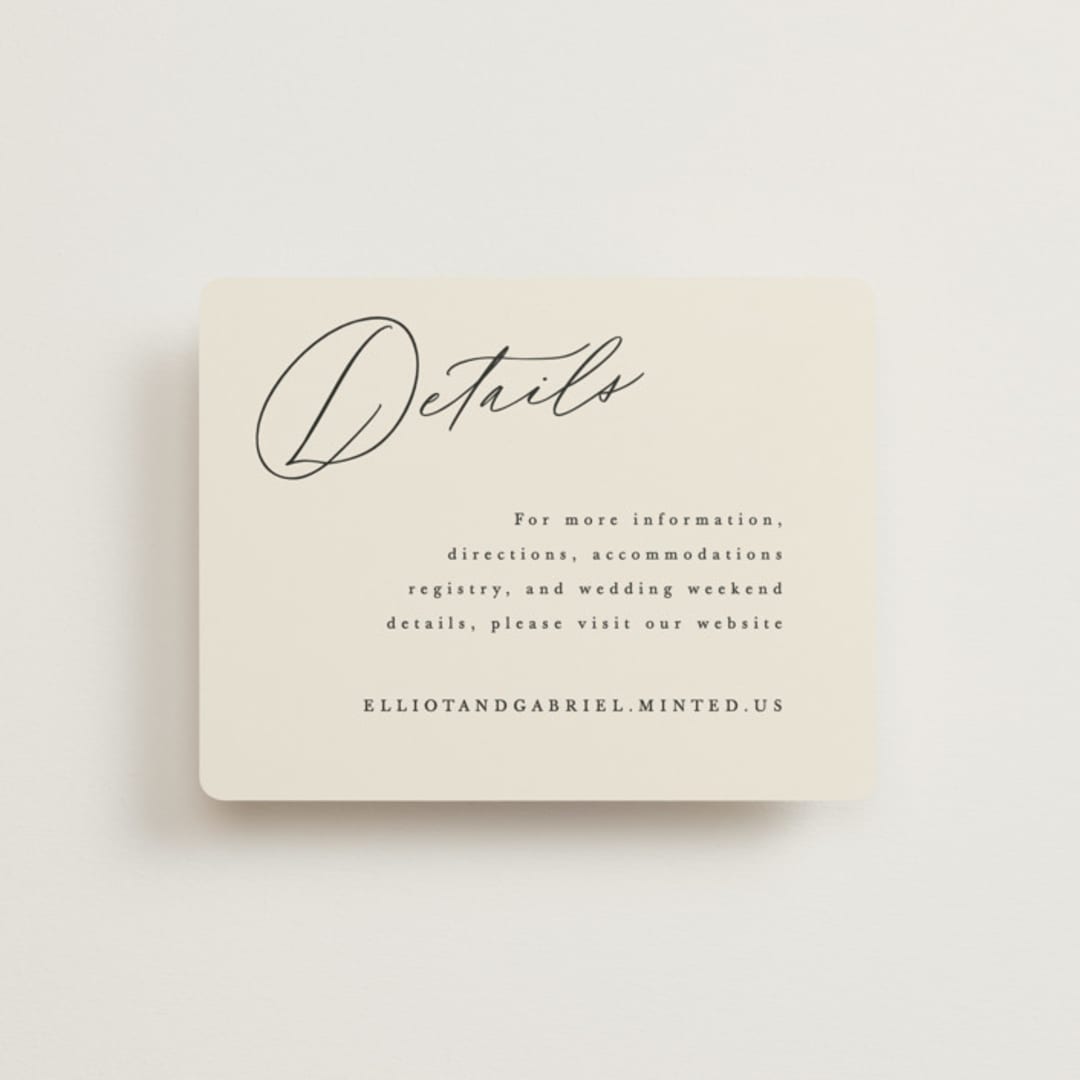 "Scripted Names" - Direction Cards in Ecru by Hooray Creative - Front