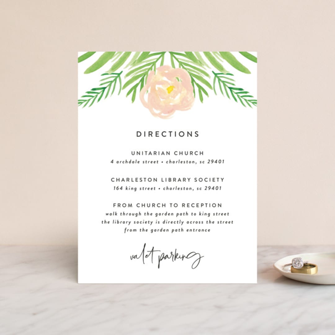 "Posie Garden Bouquet" - Direction Cards in Peach by Erika Firm - Front