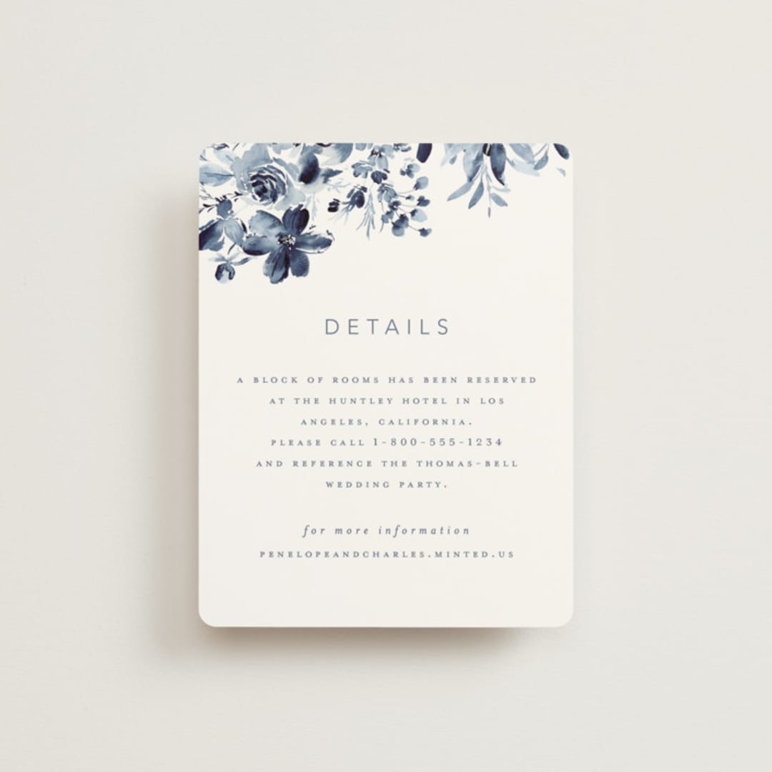 "Love Story" - Direction Cards in Indigo by Leah Bisch - Front
