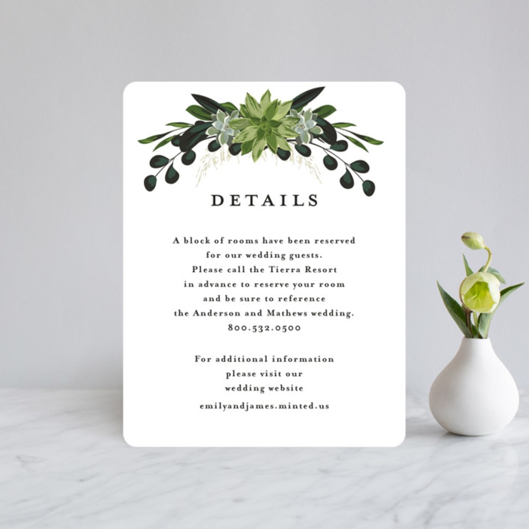 "Agave & Greens" - Direction Cards in Ivory by Susan Moyal - Front