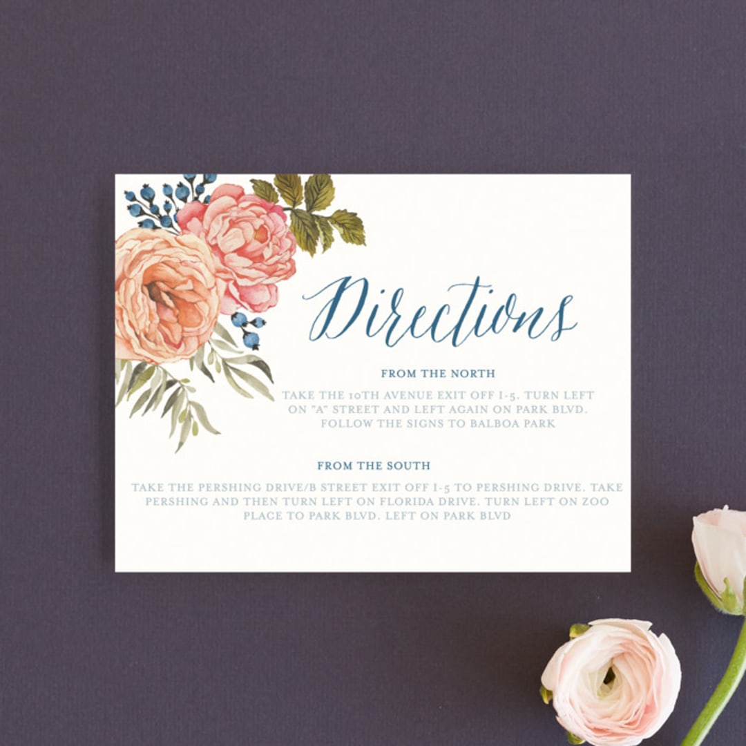 "Garden Rose" - Direction Cards in Garden Rose by Wildfield Paper Co - Front