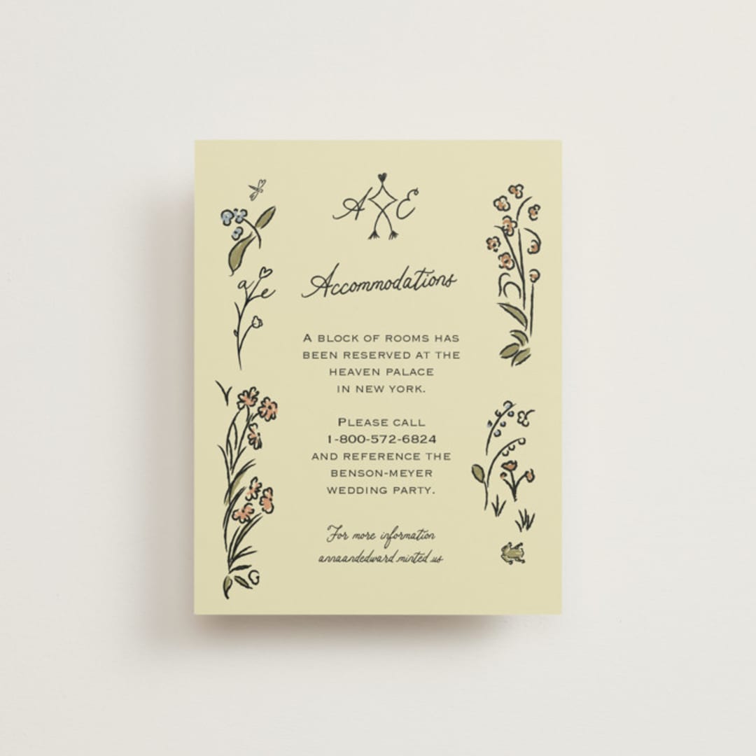 "Love Rests in a Garden" - Direction Cards in Oat by Helena Vitto - Front