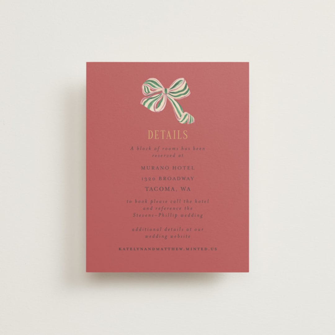 "Ruban en Fleur" - Direction Cards in Rose by Itsy Belle Studio - Front