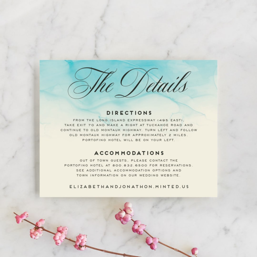 "Ombio" - Direction Cards in Aqua by GeekInk Design - Front