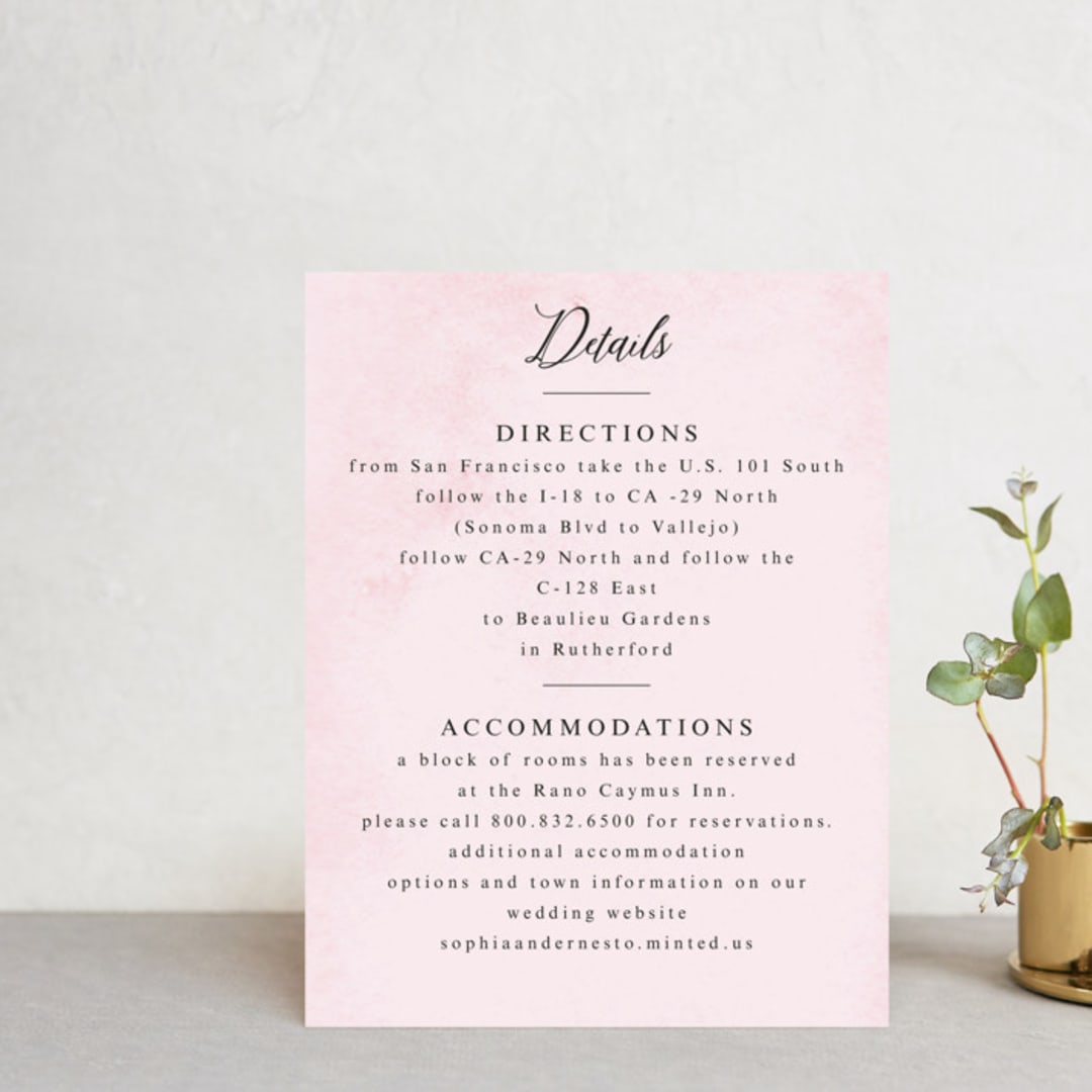 "Garden Party Joy" - Direction Cards in Blush by frances mathys - Front