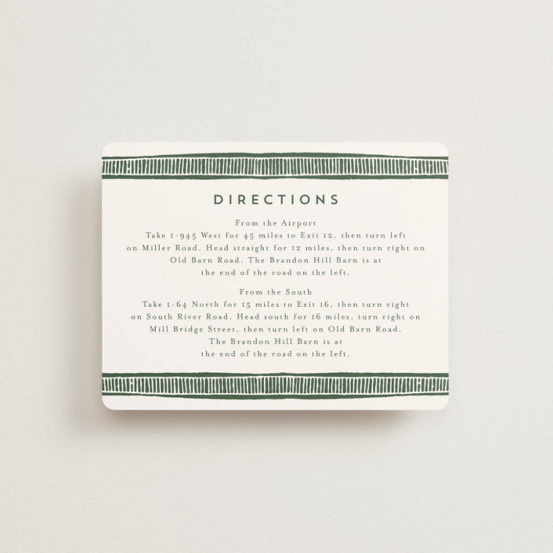 "Block Print Frame" - Direction Cards in Fern by Katharine Watson - Front