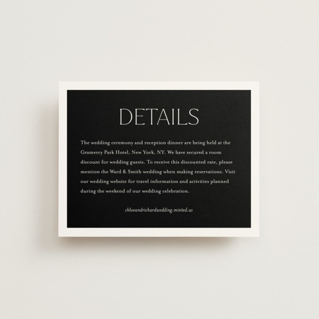 "Boutique" - Direction Cards in Noir by Eric Clegg - Front