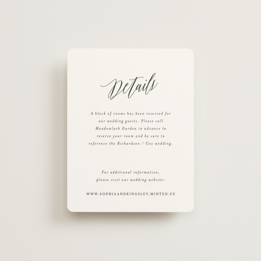 "Nothing Compares To You" - Direction Cards in Cream by Design Lotus - Front