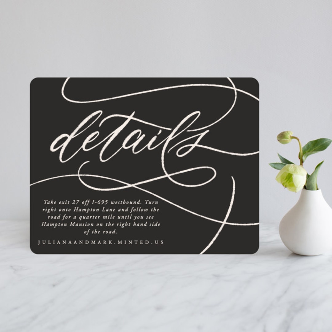 "Fountain Pen" - Direction Cards in Creme by Erin L. Wilson - Front