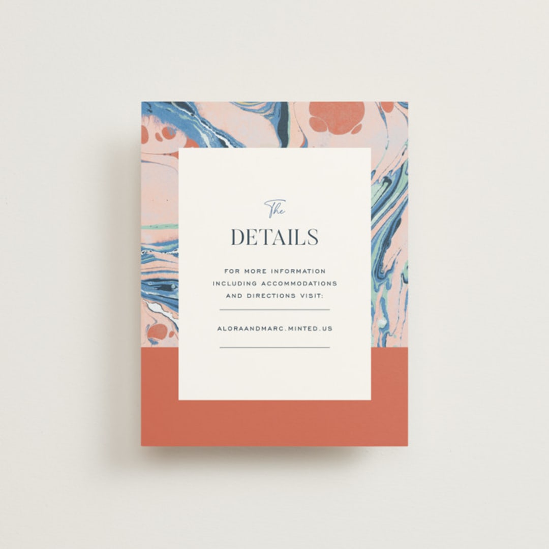 "Mod Marble" - Direction Cards in Maraschino by A Real Peach Studio - Front