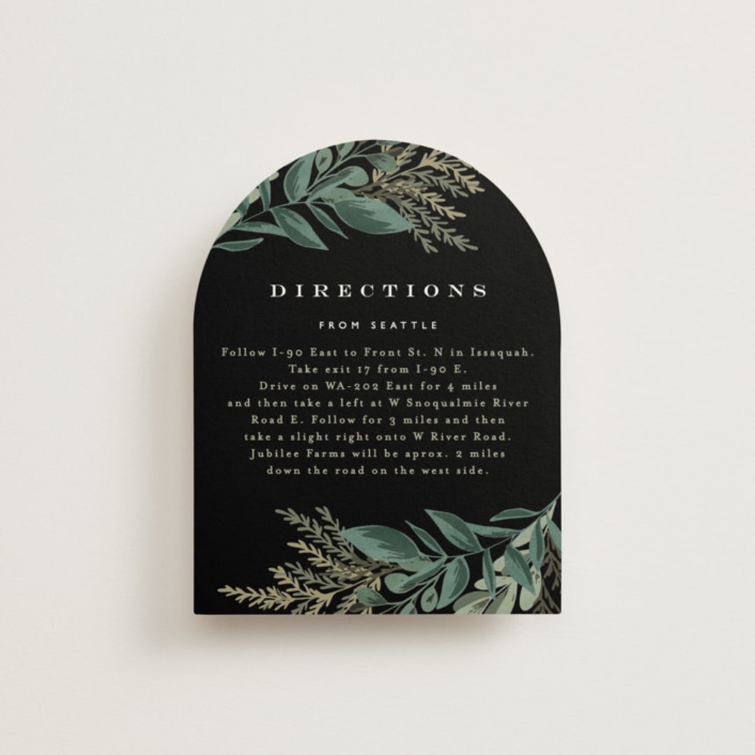 "Forest Crest" - Direction Cards in Obsidian by Alethea and Ruth - Front