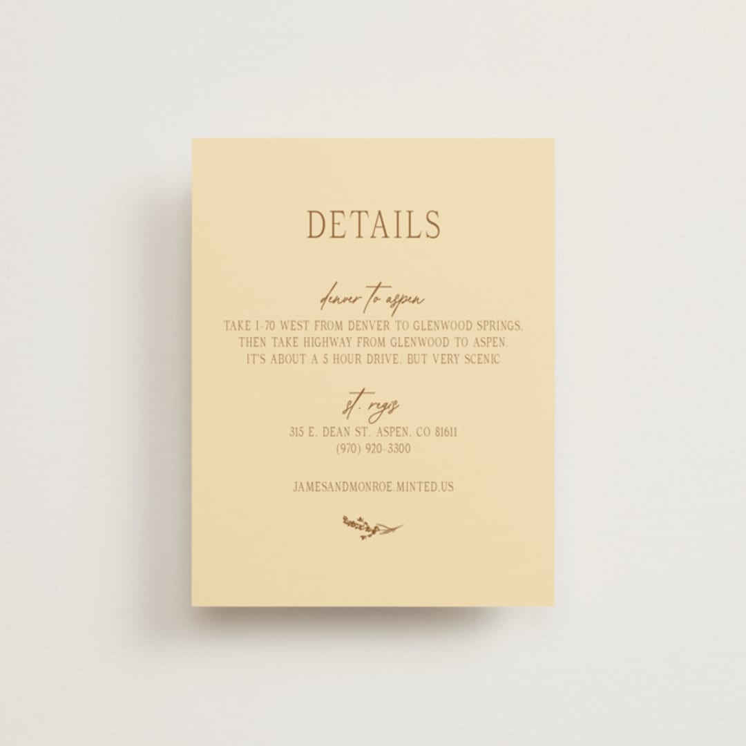 "Classic and Floral" - Direction Cards in Bark by Jen Ramsey - Front